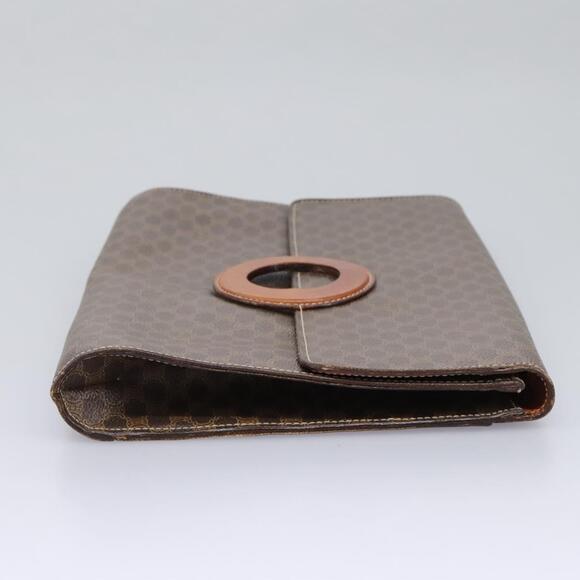 CELINE Macadam Canvas Shoulder Bag Pvc Brown Gold - Picture 5 of 13